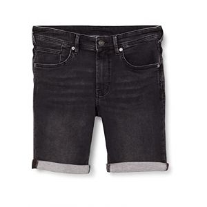 Teddy smith Bermuda Junior en coton stretch gris anthracite à revers