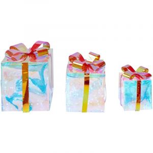 Beliani Décoration de Noël LED CAPELLA Cadeaux de Noël 15/20/25 cm Multicolore