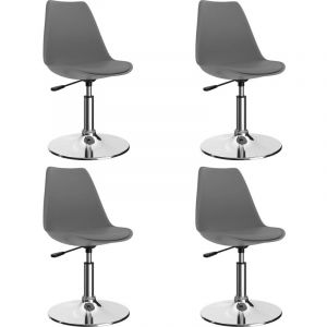 Image de VidaXL Chaises de salle à manger pivotantes 4pcs Gris clair Similicuir