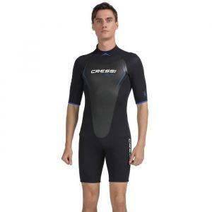 Cressi Altum Man 3mm Wetsuit Combinaisons Shorty Homme Premium Néoprène 3 mm Pour Noir/Bleu, L/L/4 - 8022983149028