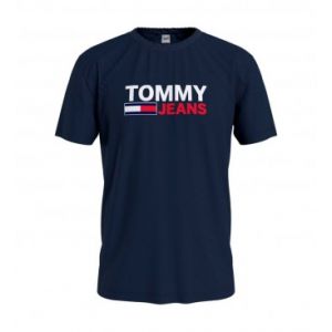 Image de Tommy Hilfiger Tommy Jeans T-shirt Manche Courte Col Ras Du Cou Corp Logo M Twilight Navy