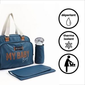 Image de Baby on Board Sac à langer quotidien SIMPLY BABYBAG - Bleu océan - Grande Capacité - Matelas et Porte Biberon Isotherme