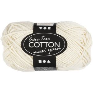 Pelote de fil de coton Oeko Tex Cotton Maxi Plusieurs coloris disponibles 80 85 m 50 g Blanc C &eacute;