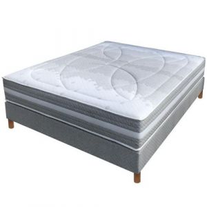 Essenzia Ensemble SPRING 1200 Très Ferme, Sommier Tradition Graphic et pieds STRETCH 200x210 Ressorts - Blanc