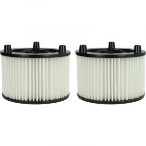 Vhbw Lot de 2x filtres à cartouche compatible avec Bosch UniversalVac 15 aspirateur à sec ou humide - Filtre plissé, papier / plastique, blanc