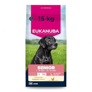 Eukanuba Senior Nourriture pour Chiens au Poulet Frais pour Grandes Races, Nourriture sèche Premium pour Chiens âgés, 15 kg