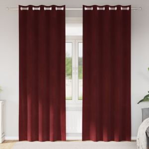 VidaXL Rideaux 2 Pcs Rouge Bordeaux 140 X 225 Cm Velours