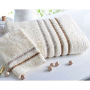 Serviette de toilette en acrylique blanc écru 50x100cm