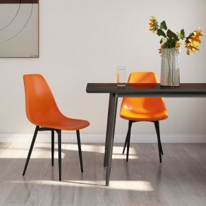 VidaXL Chaises de salle à manger 2 pcs Orange PP