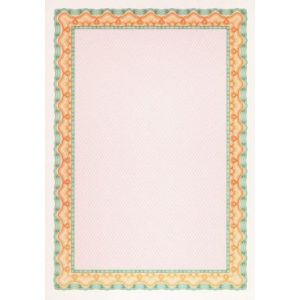 DECAdry DSD1056 - Etui de 70 feuilles de papier bordure orange/vert, A4, 115 g/m²