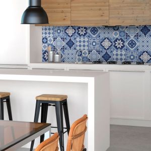 Ambiance Sticker Muraux Carrelages Adhésif pour Cuisine et Salle de Bain Carreaux de Ciment Azulejos Leonido - 9 Stickers de 10 x 10 cm