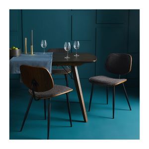 Signature Lot de 2 chaises en tissu gris Olympia