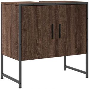 VidaXL Armoire lavabo de salle de bain ch&ecirc;ne marron 60x33x60 cm