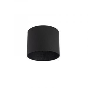 Qazqa Moderne Coton Abat-Jour 18/18/14 Noir Transparent, Rond / Cylindrique Abat-Jour Suspendu,Abat-Jour Lampadaire