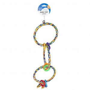 Balançoire pour oiseaux en corde avec 3 anneaux Duvoplus