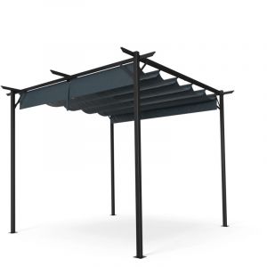 Blumfeldt Pergola 3x3 m, Pergola Jardin Ext&eacute;rieur, Toit Polyester R&eacute;sistant, Armature Acier Thermolaqu&eacute;, Montage Facile, Utilisable Toute l'Ann&eacute;e, Design