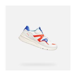 Geox J Rooner Boy Basket, Blanc/Rouge, 36 EU