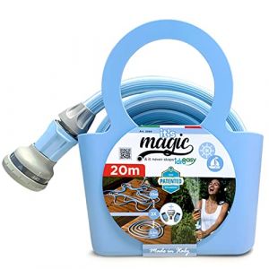 Tuyau d'Irrigation Magic Blue Hose, 20 m&egrave;tres, Tuyau Extensible et Flexible, avec pomme de Douche et Sac assorti