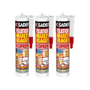Sader 3 cartouches mastic fixation multi-usages néoprène 310ml
