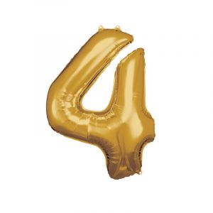 Amscan Ballon G&eacute;ant H&eacute;lium - Or - Chiffre 4