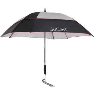 Parapluie télescopique carré double voilure avec tige JuCad Noir
