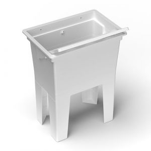 Adventa Lavabo monobloc en résine polypropylène pour extérieur, 59 x 41 x 75 cm, blanc