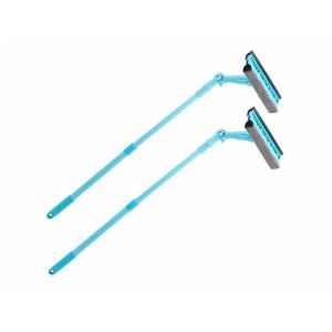Sichler Haushaltsgeräte : 2 lave-vitres articulés télescopiques avec éponge et raclette