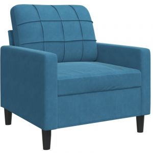 VidaXL Fauteuil Bleu 60 cm Velours, fauteuil, canap&eacute; confortable, si&egrave;ge de canap&eacute;, canap&eacute;, fauteuil de club, fauteuil tv, canap&eacute; de relaxation