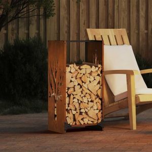 VidaXL Étagère à bois 40x30x80 cm acier résistant aux intempéries864230