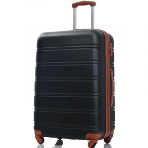 Image de Oem Valise grande &agrave; coque rigide 75cm - 4 roulettes silencieuses - Noir marron