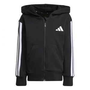 Adidas Unisex Kinder Essentials Full Zip Hoodie, Black/White, 3-4 Years