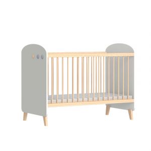 Domiva Lit bébé à sommier ajustable Blanc - 124 x 65 x 95