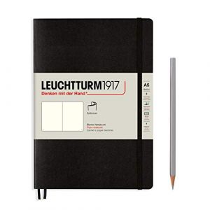 LEUCHTTURM1917 318651 Carnet de notes Medium (A5), couverture souple, 123 pages numérotées, Noir, blanc