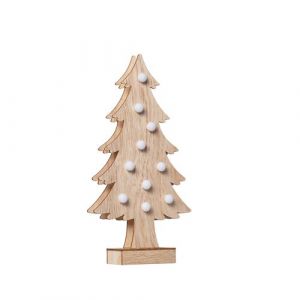 TechBrey Sapin de Noël LED Wood à Piles Bois 50 mm