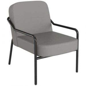 Meet Fauteuil d'accueil Medso "M" en simili-cuir Noir - pieds métal Noir