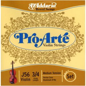 D'Addario Pro-Arte - jeu de cordes pour violon 3/4 - Tirant moyen - (Import Royaume Uni)