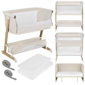 Lionelo THOMI Plus 5 en 1 Lit Bébé sur Pied, Convertible jusqu'à 9 kg, pour Un Enfant Plus Âgé jusqu'à 30 kg, Parc Enfant Jusqu'à 15 kg, Canapé-Lit jusqu'à 100 kg Réglable en Hauteur, 2 Roues