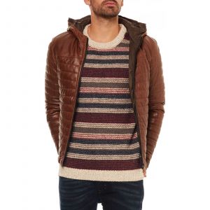 Image de Oakwood Aurelien - Blouson &agrave; capuche en cuir - cognac