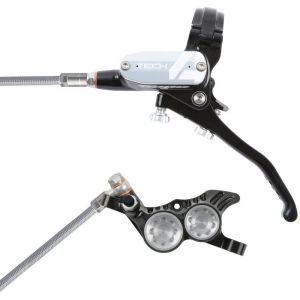 Image de Hope Tech 4 V4 Braided Frein &agrave; disque Avant PM sans rotor, argent Freins &agrave; disque