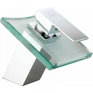 DP Bath Bambú- Robinet Mitigeur de lavabo en verre, cascade, chromé
