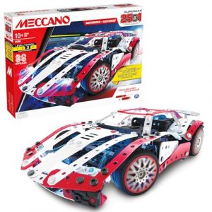 Bandai Meccano Supercar 25 en 1 - Coffret de Construction 25 Modèles - 347 pièces dont moteur 6 volts, LED, outils, notice - Kit Activité assemblage Supervoiture - Jouet Enfant 10 ans et + -APM20105