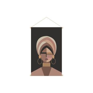 Image de Miliboo Kakémono tableau en toile suspendue portrait femme L40 x H60 cm MEIJE