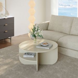 Table basse Reykhon 80 x 41 cm sable [en.casa]