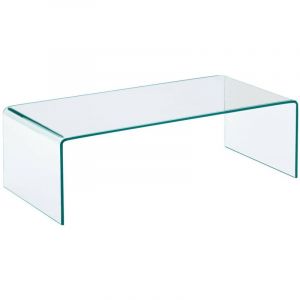 Table basse rectangulaire en verre tremp&eacute; 110cm transparent - Glintz
