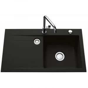 Schock Stema EV5052D218 1 grand bac, 1 égouttoir à droite Nigra