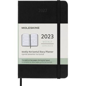 Image de Moleskine Agenda scolaire 2022 2023 Semainier Horizontal format de poche Rigide Noir