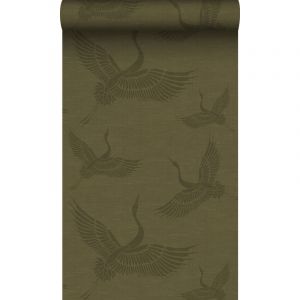 Origin Wallcoverings papier peint oiseaux de grue jaune ocre - 0,53 x 10,05 m - 347758
