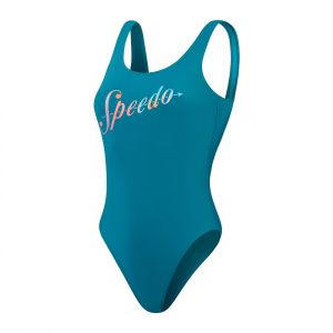 Speedo Maillot de bain Logo Deep U-Back bleu turquoise femme - 32