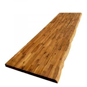 Plan de travail Acacia massif bord naturel huilé L.250 X P.65 cm, Ep.36 mm