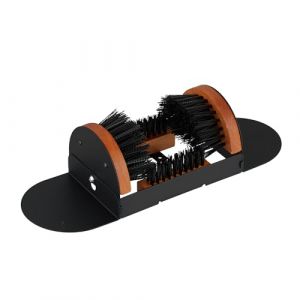 Relaxdays Gratte-Pieds avec brosses Tout Autour, paillasson ext&eacute;rieur, Poils Robustes, Fixation au Sol, Noir/Marron